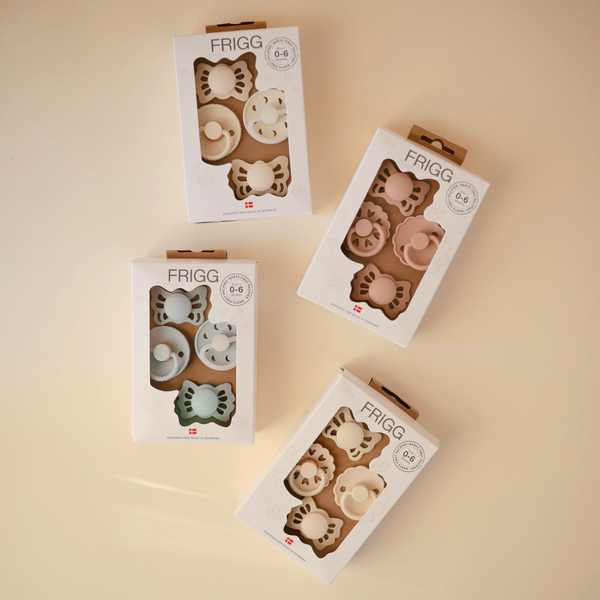 Mushie - FRIGG Baby's First Pacifier 4 Pack- Floral Heart (Cream)