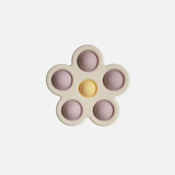 Mushie - Flower Press Toy - Soft Lilac / Daffodil / Ivory