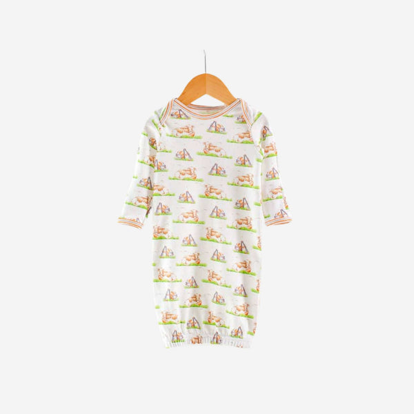 Nola Tawk - Organic Cotton Newborn Gown - Mascot Mania / Texas