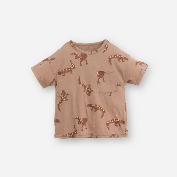 PLAY UP - Gecko Print Jersey T-Shirt - Sandalwood