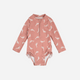 Petit Lem - Dolphin Print on Wild Rose Long-Sleeve One-Piece Swimsuit