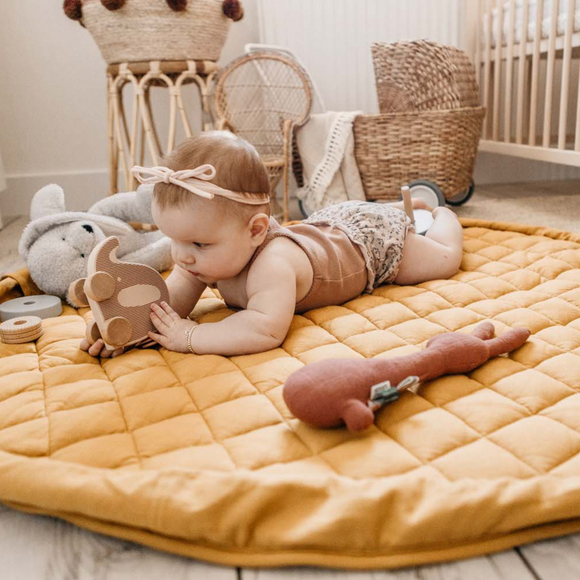 Play & Go - Organic Babymat - Mustard Chai Tea