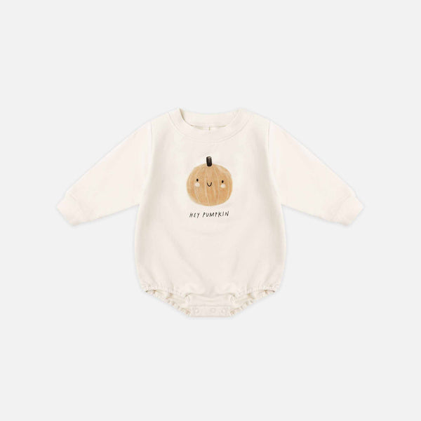 Quincy Mae - Crewneck Bubble Romper - Pumpkin