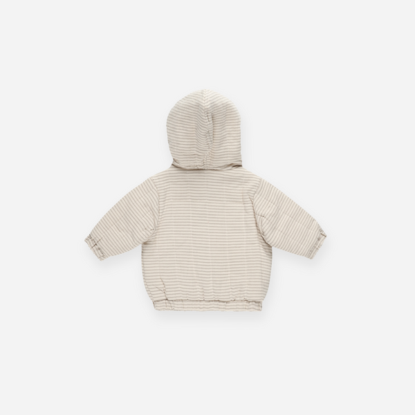 Quincy Mae - Hooded Woven Jacket - Basil Stripe