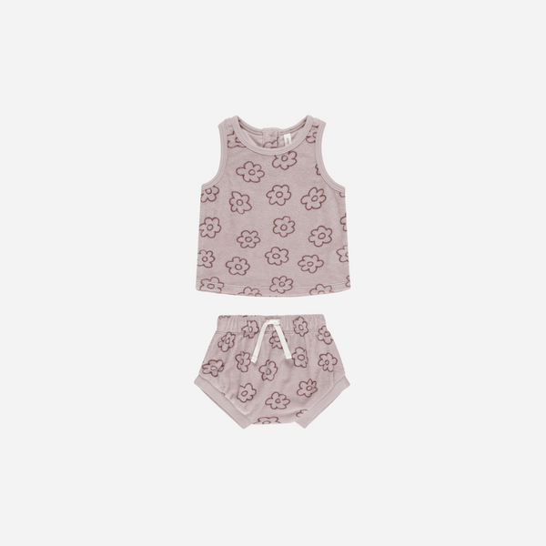 Quincy Mae -Terry Tank + Short Set - Lavender