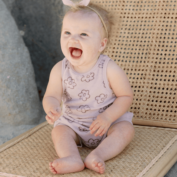 Quincy Mae -Terry Tank + Short Set - Lavender