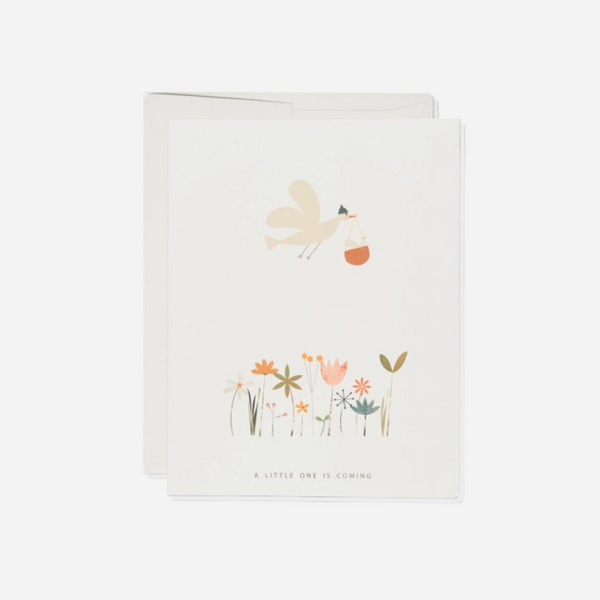 Red Cap Cards - Birdie in a Basket Baby Greeting Card
