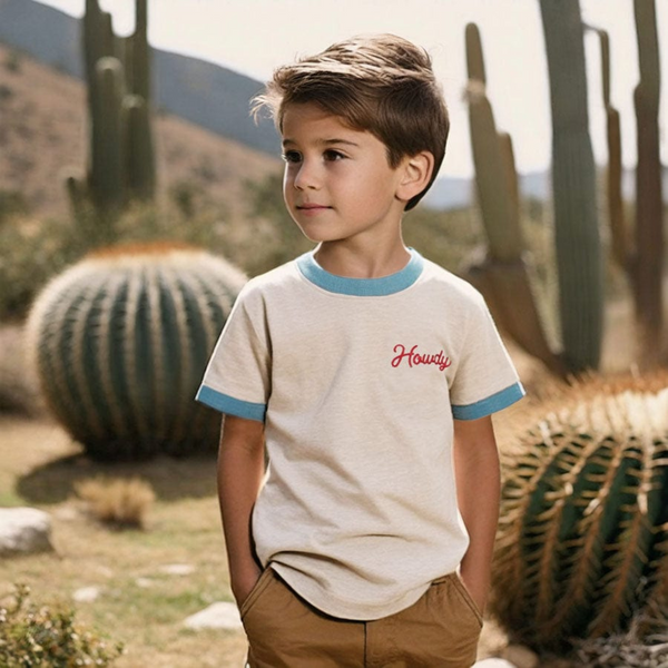 River Road Clothing Co - Howdy (Youth) Vintage Ringer - Beige