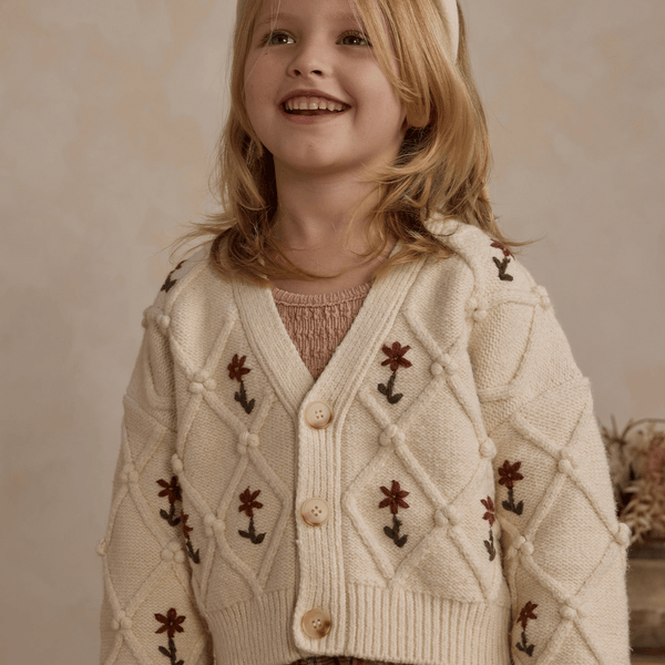 Rylee + Cru - Boxy Cardigan - Winter Floral Embroidery