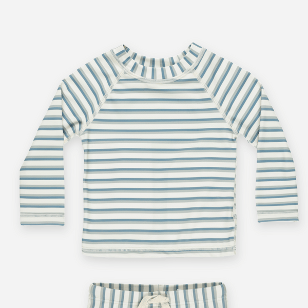 Rylee + Cru - Boys Rashguard Set - Seafoam Stripe