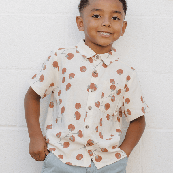 Rylee + Cru - Collared Short Sleeve Shirt - Tomatoes