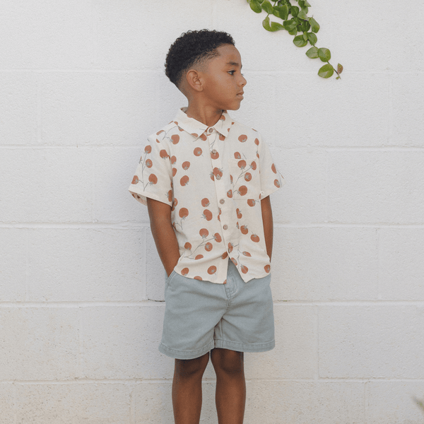 Rylee + Cru - Collared Short Sleeve Shirt - Tomatoes