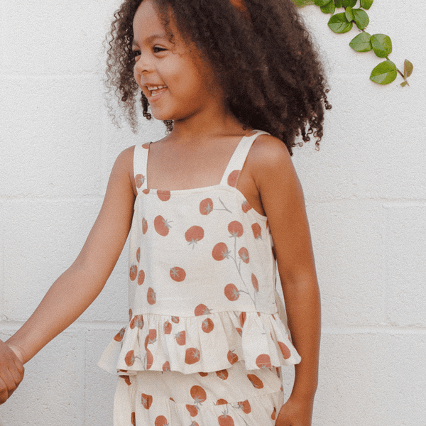 Rylee + Cru - Cropped Peplum Tank - Tomatoes