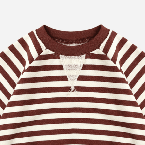 Rylee + Cru - Oversized Crew - Burgundy Stripe