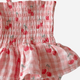 SIIX - Gingham Cherries Muslin Smocked Romper