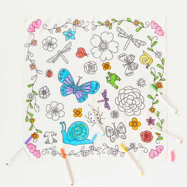 Sarah’s Silks - Mini Coloring Playsilk: Valentine's Day Illustration