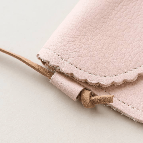 Sun & Lace - Children's Scalloped Leather Bag - Blush