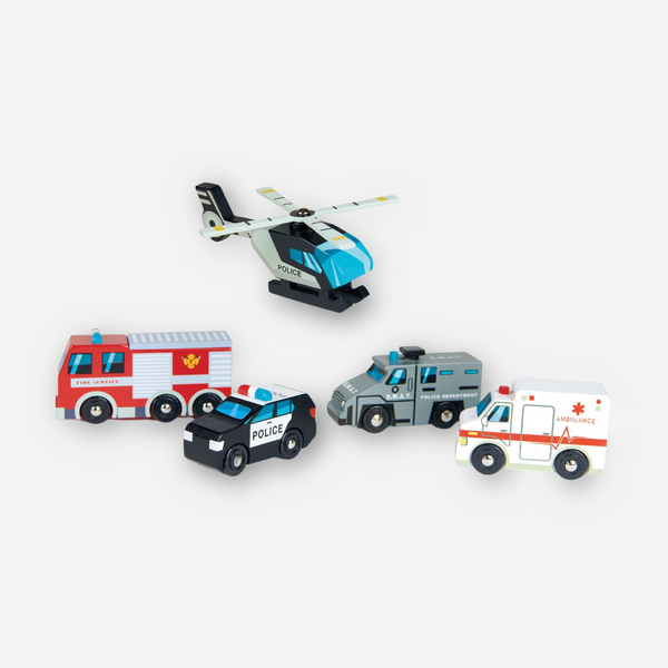 Tender Leaf Toys - Emergency Vehicles Wooden Set