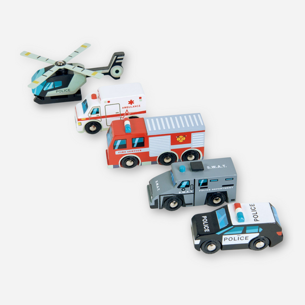 Tender Leaf Toys - Emergency Vehicles Wooden Set