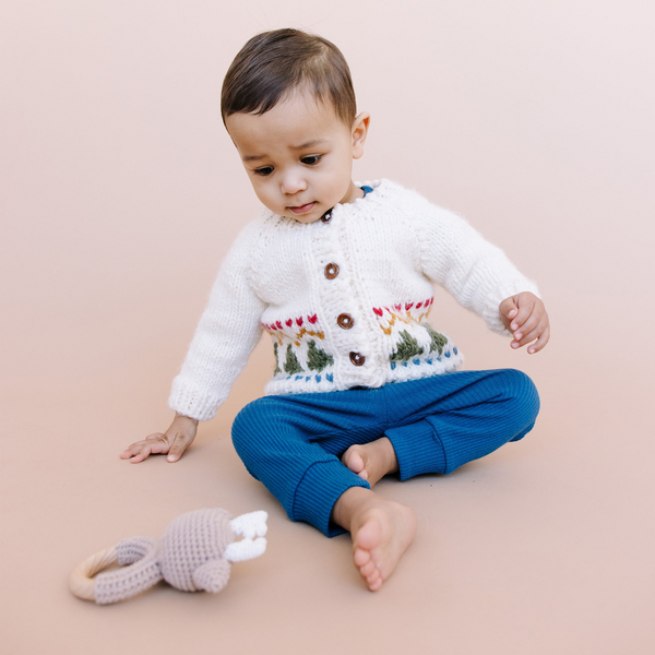 The Blueberry Hill - Cotton Crochet Rattle Teether - Deer
