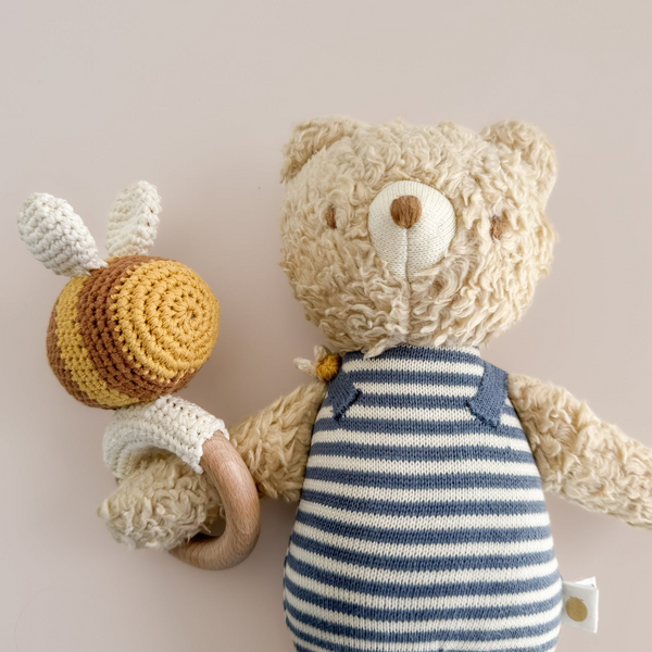 The Blueberry Hill - Henry Bear Beekeeper Organic Cotton Plushie Toy