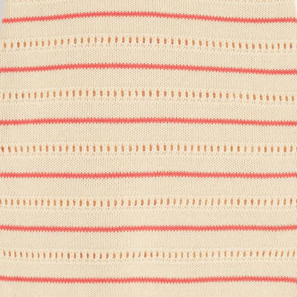 The Bonnie Mob - Corfu Pointelle Stripe Shorty Romper - Coral