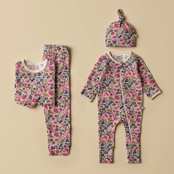 Wilson and Frenchy - Bunny Hop Organic Zipsuit with FeetWilson and Frenchy - Bunny Hop Organic Zipsuit with Feet