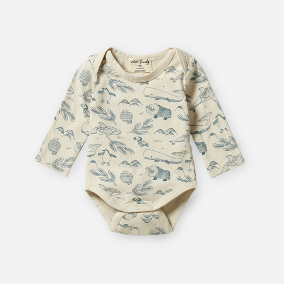 Wilson and Frenchy - Organic Cotton Envelope Bodysuit - Arctic Blast