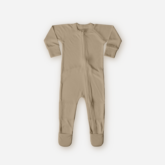 goumikids - Viscose Bamboo Organic Cotton Zipper Jumpsuit - Sandstone