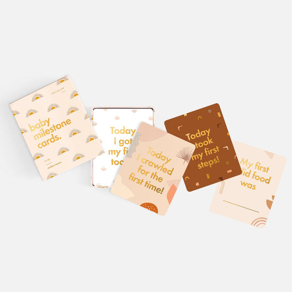 Fox & Fallow Gold Foil Baby Milestone Cards - Boho