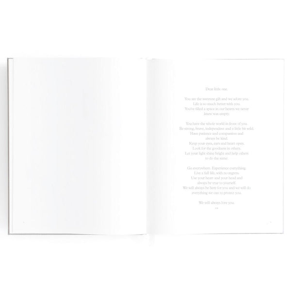 Fox & Fallow Gold-Foil Linen Baby Book with Box - Grey