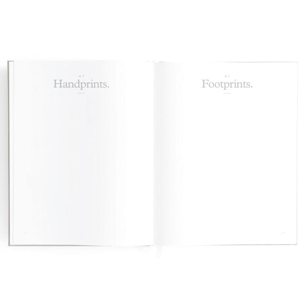 Fox & Fallow Gold-Foil Linen Baby Book with Box - Grey
