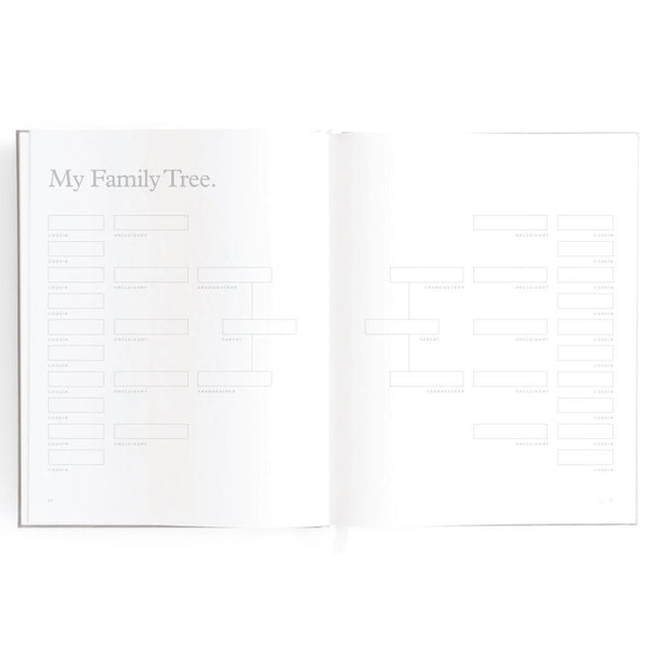 Fox & Fallow Gold-Foil Linen Baby Book with Box - Grey