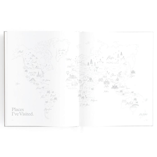 Fox & Fallow - Gold-Foil Linen Baby Book with Box - Grey