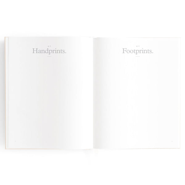 Gold-Foil Linen Baby Book with Box - Buttermilk