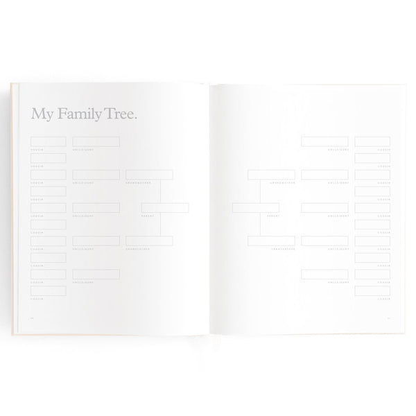 Gold-Foil Linen Baby Book with Box - Buttermilk