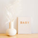 Gold-Foil Linen Baby Book with Box - Buttermilk
