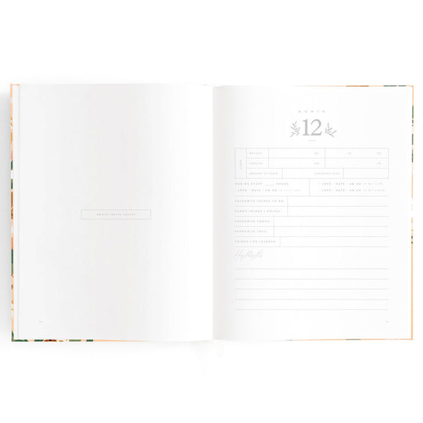 Baby book spread - age info