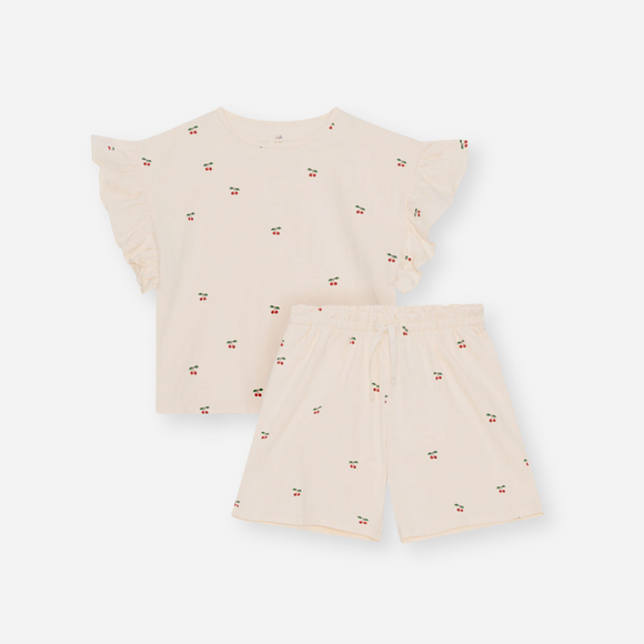 Konges Sløjd - 2-Pack Lin Frill Matching Set - Cherry