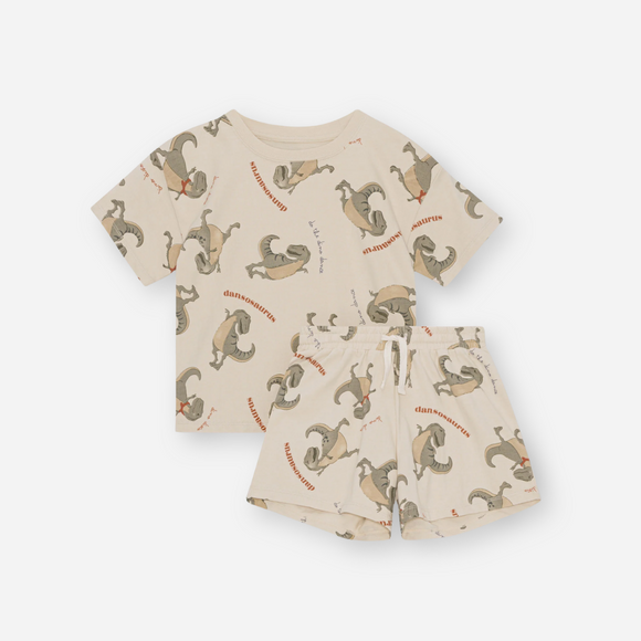 Konges Sløjd - 2-Pack Lin Matching Set - Dansosaurus