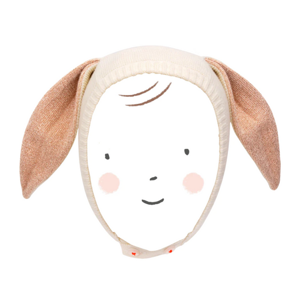 Meri Meri - Bunny Baby Bonnet - Mint & Peach Sparkle