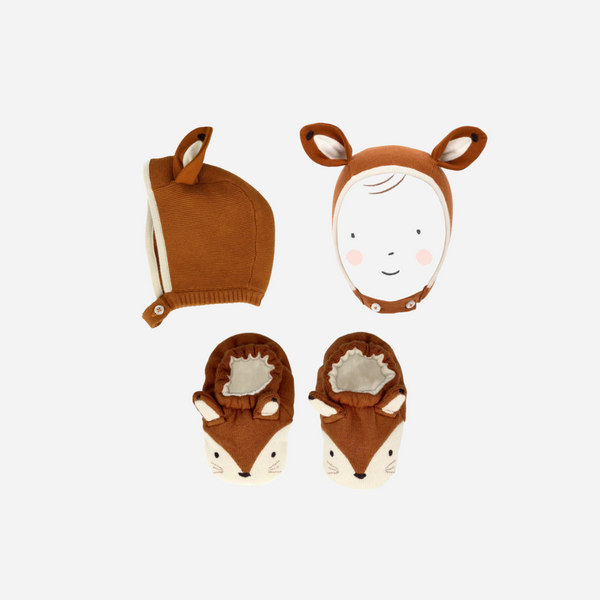 Meri Meri - Fox Baby Bonnet and Booties Gift Set