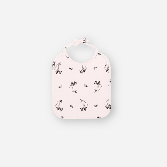 Rose in April - Large Cotton Terry Bib - Fawn / Light Pink