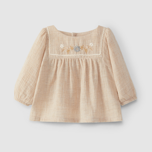 Snug - Organic Cotton Dress with Wool Yarn Embroidery