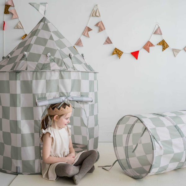 3 Sprouts - Kids Play Tent Castle with Recycled Fabric (2 Prints)
