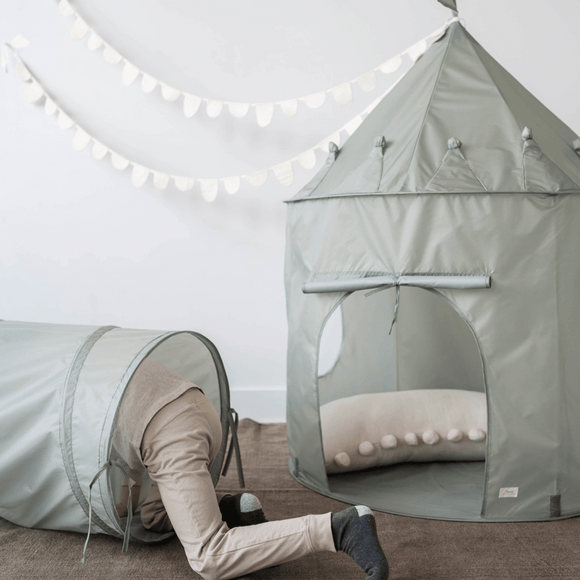 3 Sprouts - Play Tunnel with Eco-Friendly Recycled Fabric - Solid Green