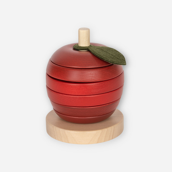 Konges Sløjd - Apple Stacking Toy - Dark Red/Moonlight