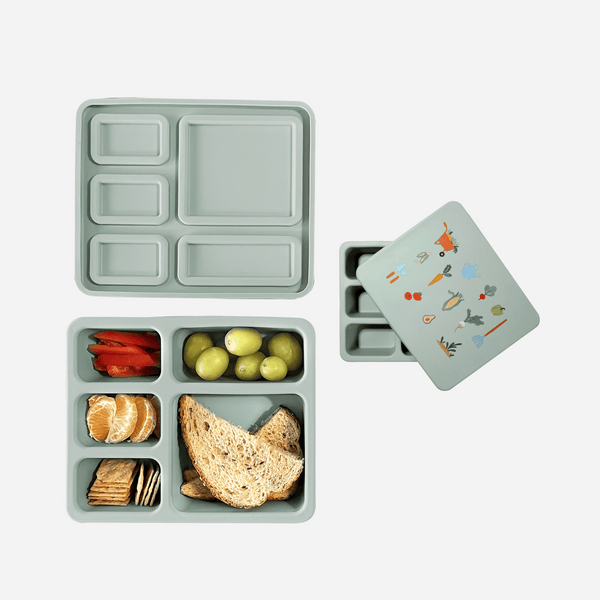 Austin Baby Co - Silicone Bento Box - Veggie Garden Robin's Egg Blue
