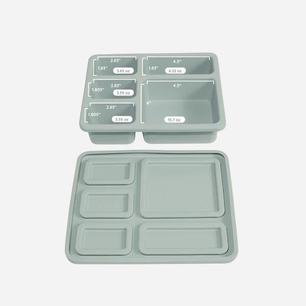 Austin Baby Co - Silicone Bento Box - Veggie Garden Robin's Egg Blue