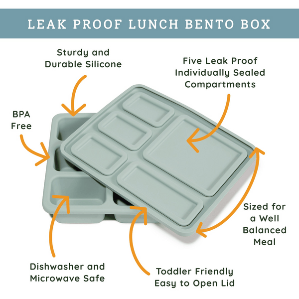 Austin Baby Co - Silicone Bento Box - Veggie Garden Robin's Egg Blue
